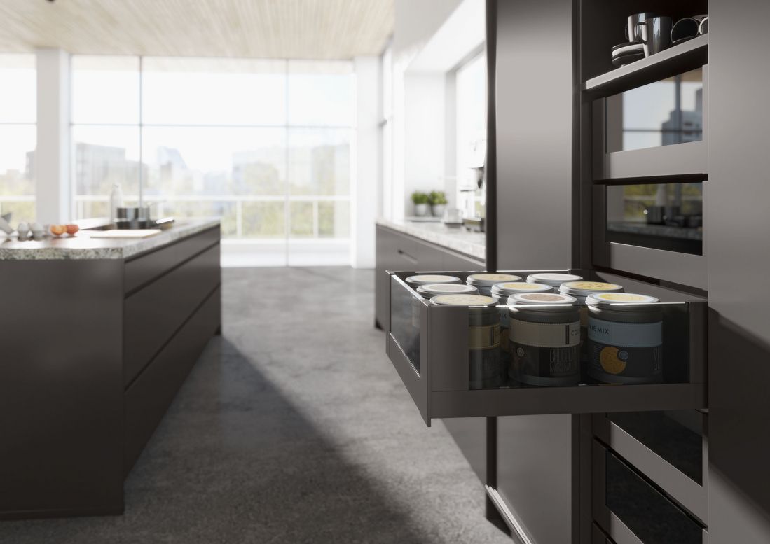 Cajonera para botes línea slim premium en color gris oscuro