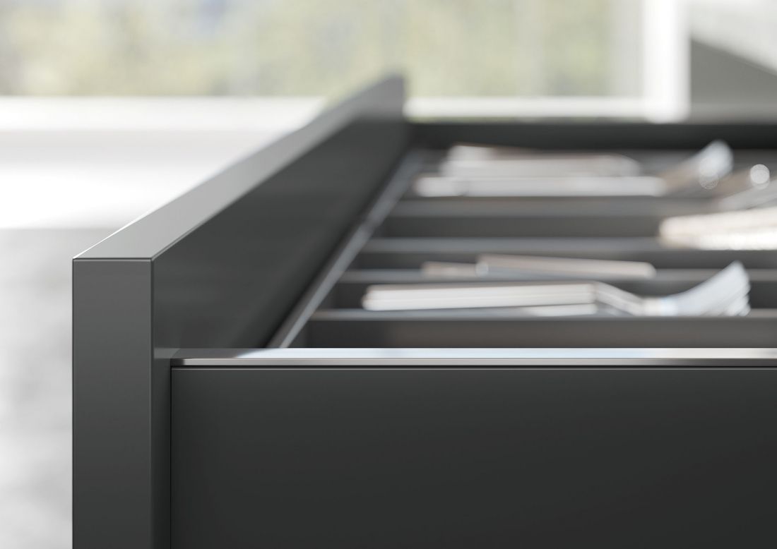 Cajonera línea slim premium en color gris oscuro